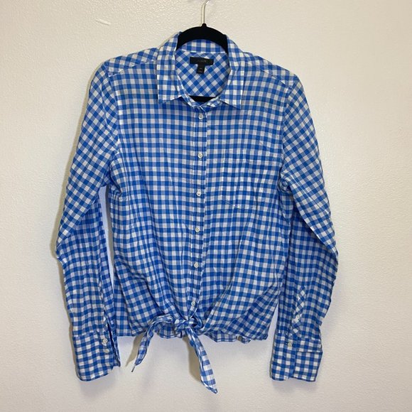 J Crew - Button Up Blouse with Knot Tie - Picture 1 of 3